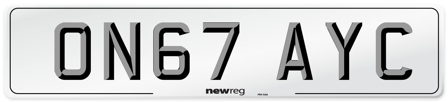 ON67 AYC Number Plate from New Reg